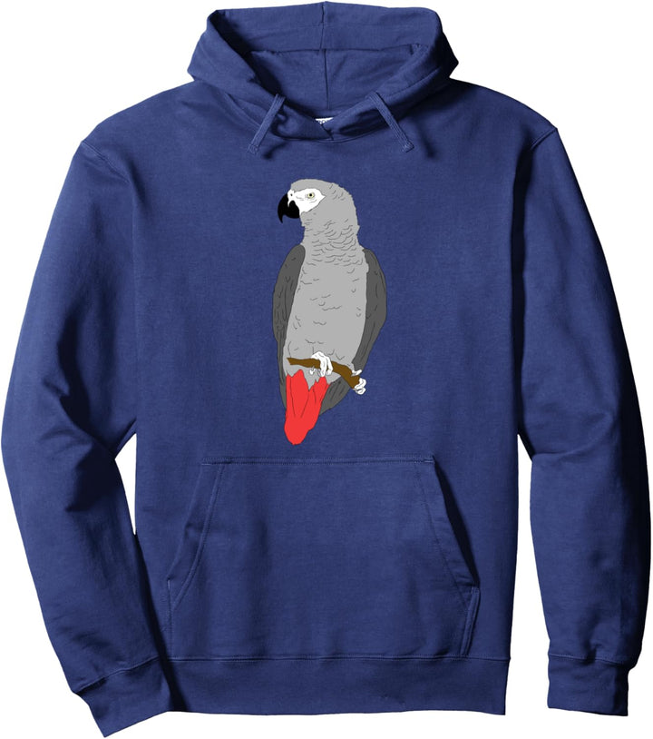 Graupapagei auf Barsch Pullover Hoodie