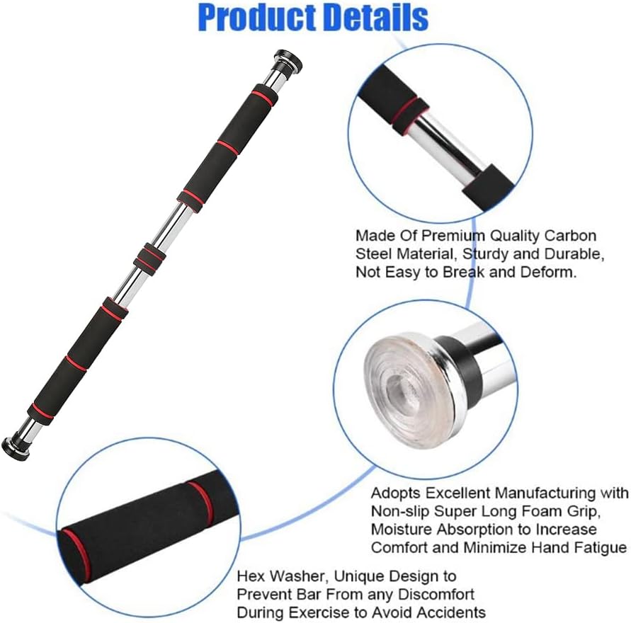 Klimmzugstange Tür | 80-130 cm | 150 kg | Türreck | Turnstange | Krafttraining | Pull Up Bar | Arm |