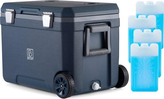 Brisby Kühlbox Camping - 45L, Kühlbox ohne Strom, inkl. 4 Dicke Kühlelemente, 3 Tage kühle Isolation
