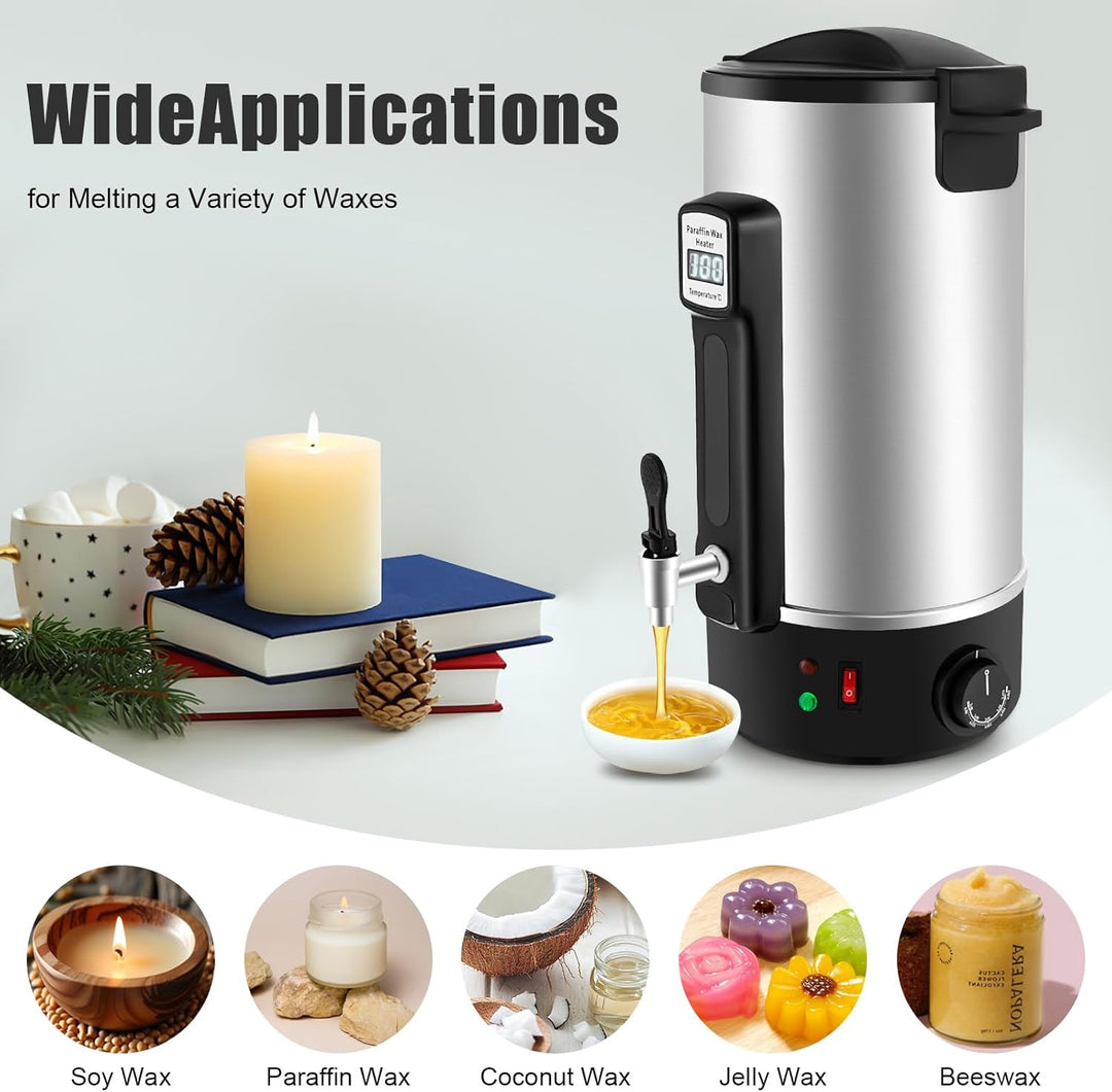 10L Wax Melter Edelstahl Wachswärmer mit LED Anzeige, EU Stecker, 1100W | Grosse Kapazität, schnelle