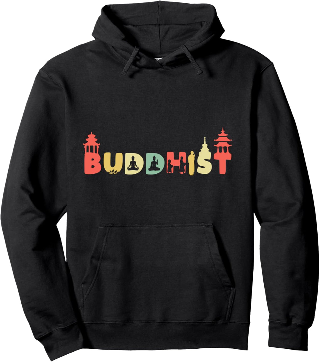 Retro Buddha Namaste Zen Buddhismus - Vintage Buddhist Pullover Hoodie