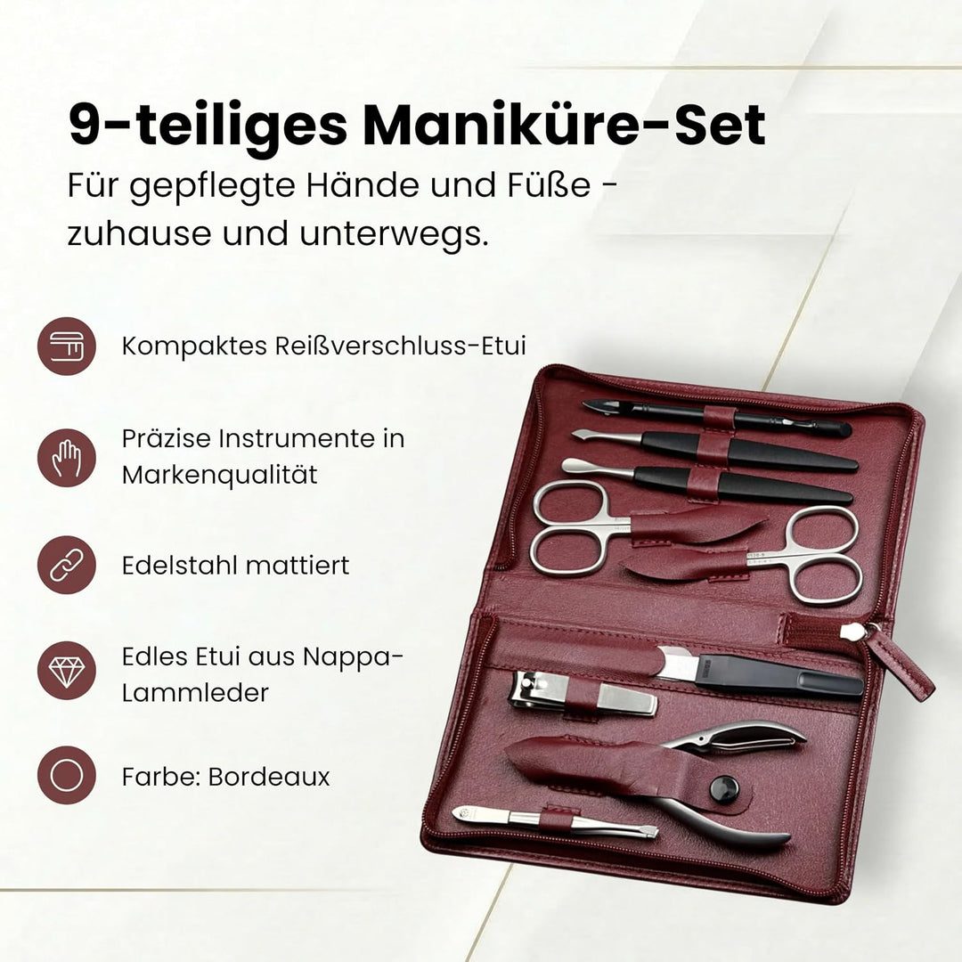 Sonnenschein by Hans Kniebes - Manicure-Etui, Reissverschluss: 9-tlg. Bestückung, rostfrei-edelmatti