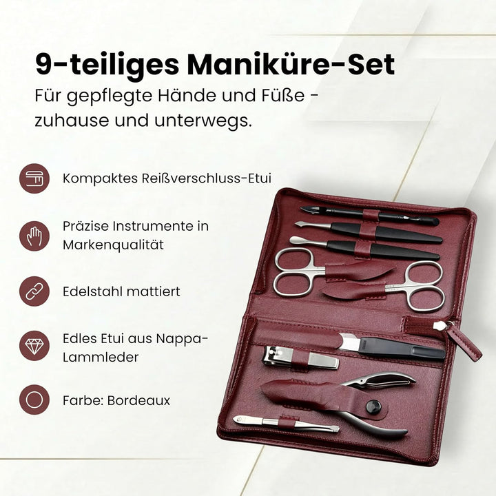 Sonnenschein by Hans Kniebes - Manicure-Etui, Reissverschluss: 9-tlg. Bestückung, rostfrei-edelmatti