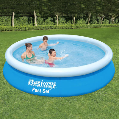 Bestway Fast Set Aufstellpool ohne Pumpe Ø 366 x 76 cm, blau, rund Einzeln, Einzeln