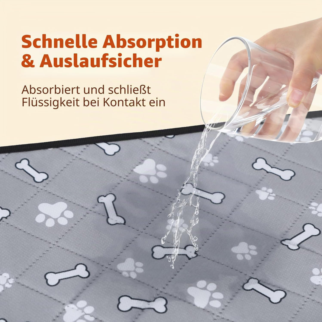 Nobleza Wiederverwendbare Welpenunterlagen, 2er Set Waschbar Haustier-Urinunterlage, 90 x 80 cm Schn