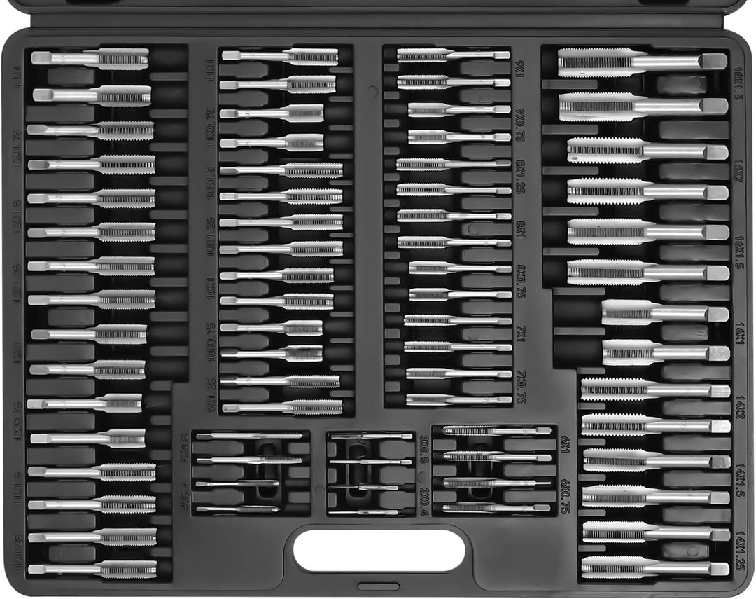 Gewindeschneid-Satz 110 tlg Gewindeschneider set M3 - M20 Gewindeschneidsatz Schneider Bohrer aus Le