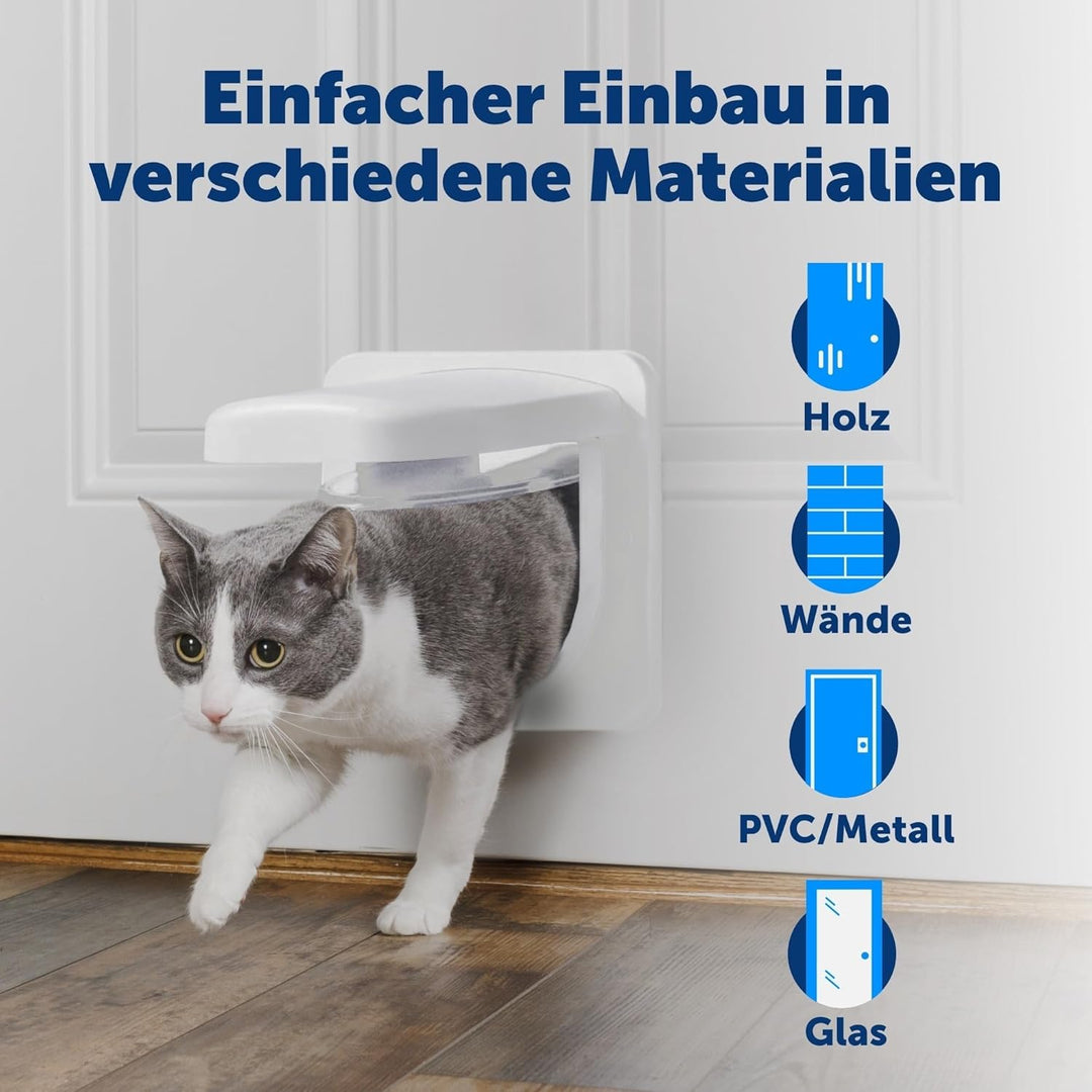 PetSafe Petporte smart flap Mikrochip Katzenklappe, Automatischer Zugang mit Chip-Erkennung, Für Kat