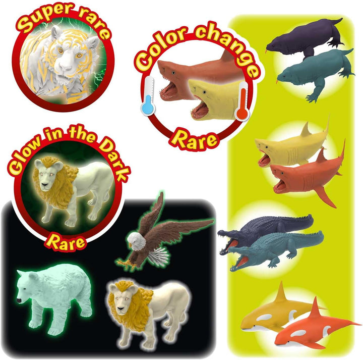CRAZE Stretchy Animals Big Predators Komplette Sammlung - 12x Superdehnbare Tierfiguren, Raubtiere z