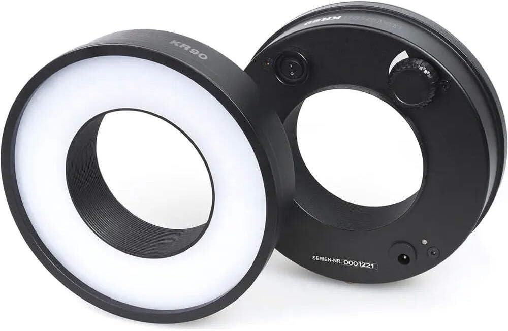 Kaiser Fototechnik 3250 KR90 Ringleuchte (30x DREI-Chip LED, Filtergewinde 77mm) mit integrierter Ak