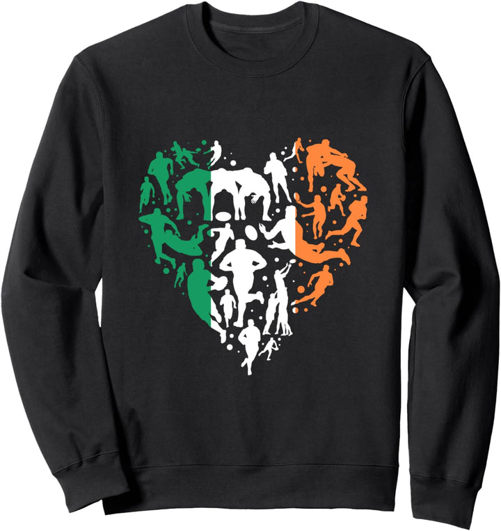 Irland Rugby Love Heart Irish Rugby Fan Sweatshirt