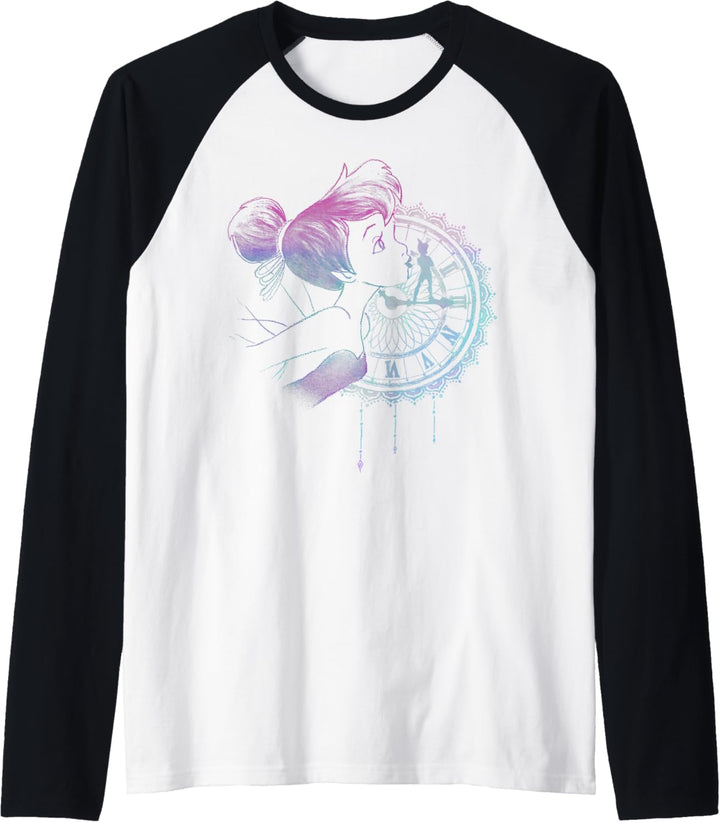 Disney Peter Pan Tinker Bell Neon Colors Clock Portrait Raglan