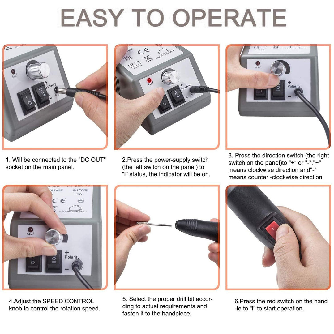 Elektrisch Nagelfräser und Nagelfeile Set 20000 u/min Maniküre & Pediküre für Nagelstudio und Persön