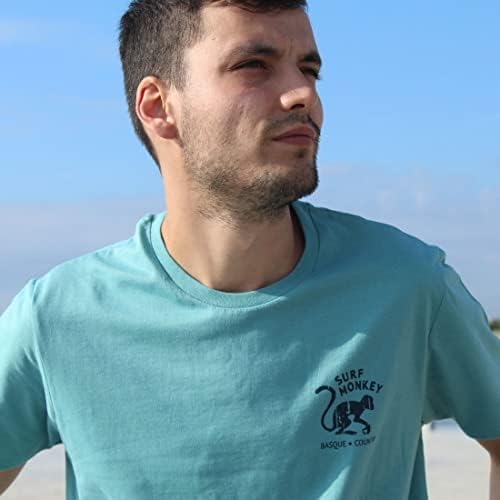 SURF MONKEY Bio-Baumwoll-T-Shirt, Zitronengelb M Blau, M Blau