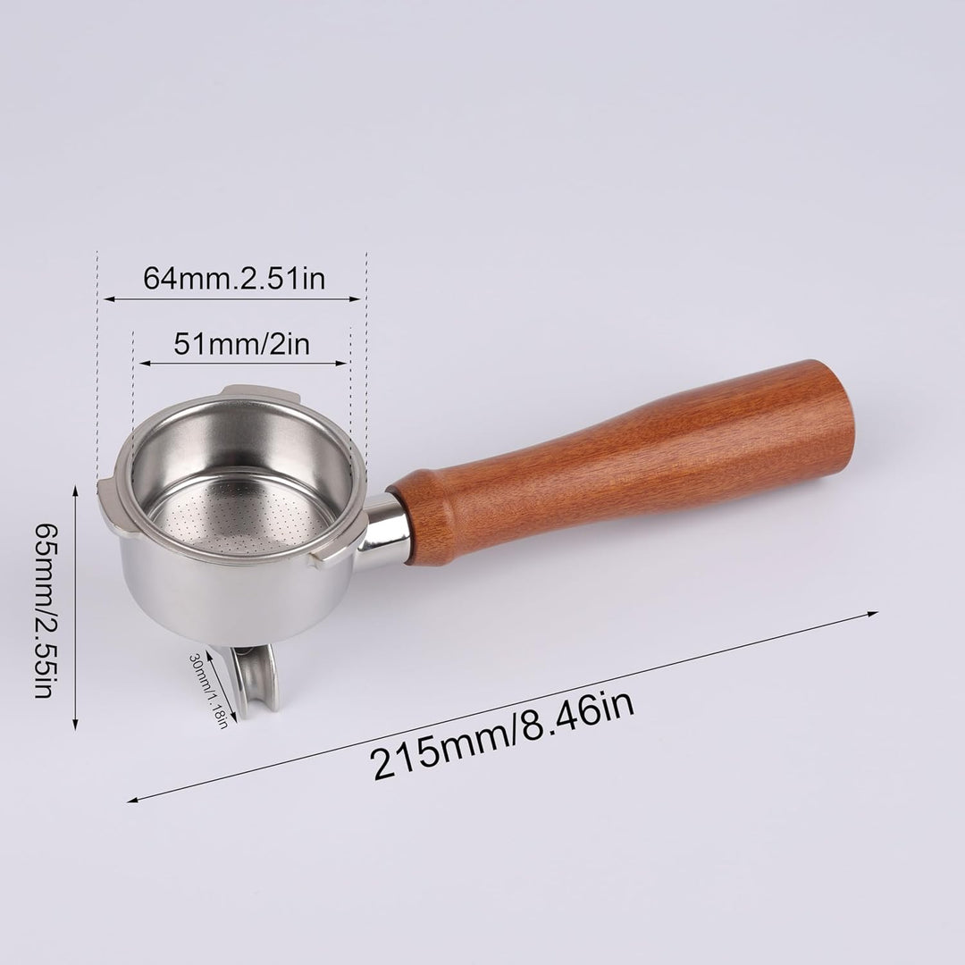 Siebträger 51mm für Cecotec Power Espresso 20/Casabrews CM5418 mit doppel Auslauf - Filterhalter aus