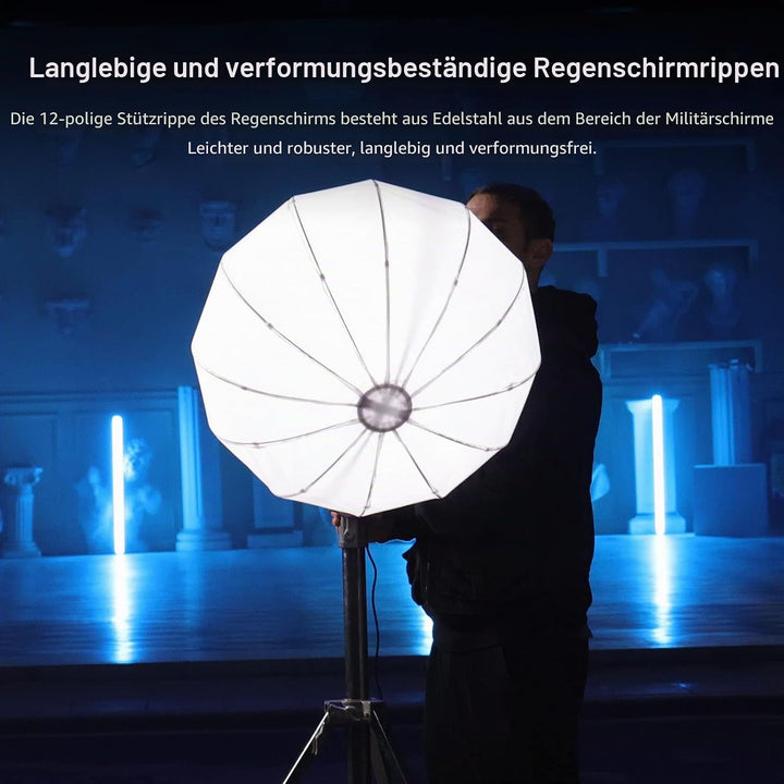 SMALLRIG Laternen Softbox 60cm/26 Zoll, Bowens Mount Softbox mit Klettverschluss Flexible Barndoor T
