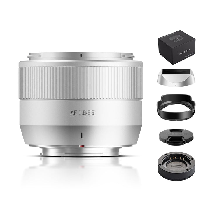 TTARTISAN 35 mm F1.8 Mark II für X-Mount Silver, AF-Objektiv 35 mm F/1.8 APS-C Portraitobjektive für