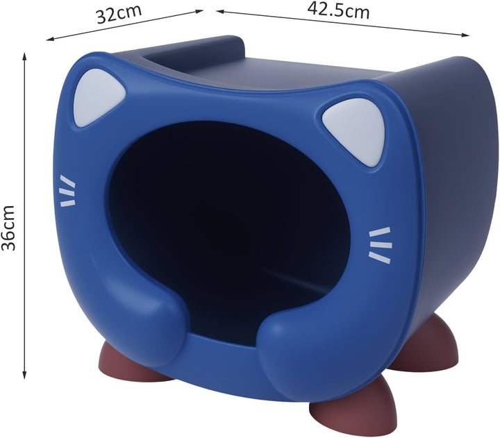 Spielzeug Aufbewahrungsbox Stapelbar Kinderzimmer Plastik Kiste Katzendesign Blau, Blau