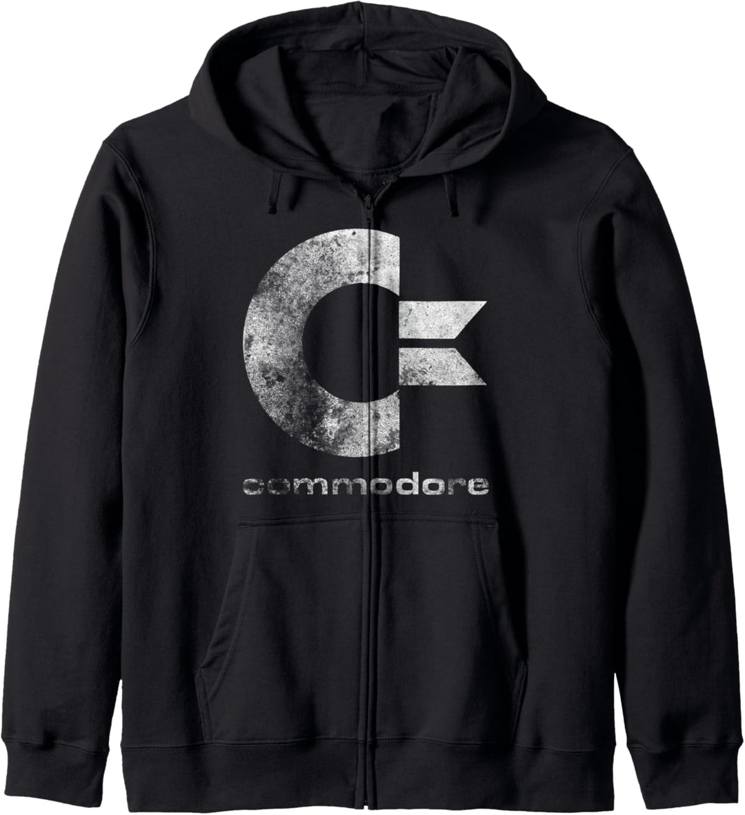 COMMODORE - C64 Grossbuchstabe Stone Washed Grunge Kapuzenjacke