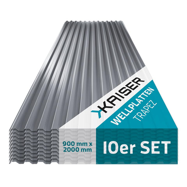 KAISER plastic® Wellplatten Grau | Wellplatten Dach, Welldach Kunststoff | Dachplatten wetterfest |