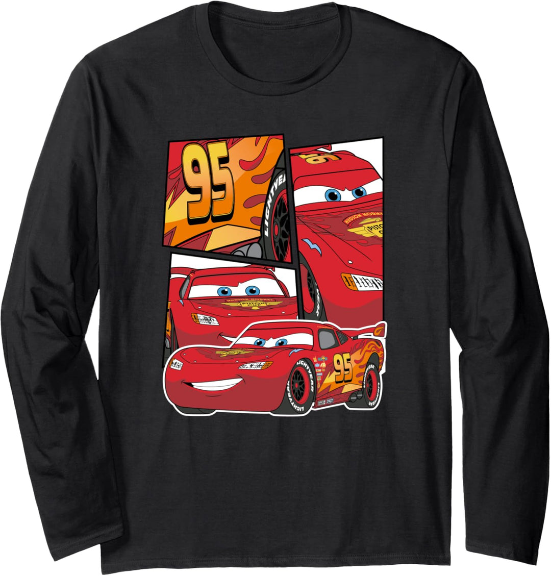 Pixar Cars Lightning McQueen Grid Langarmshirt