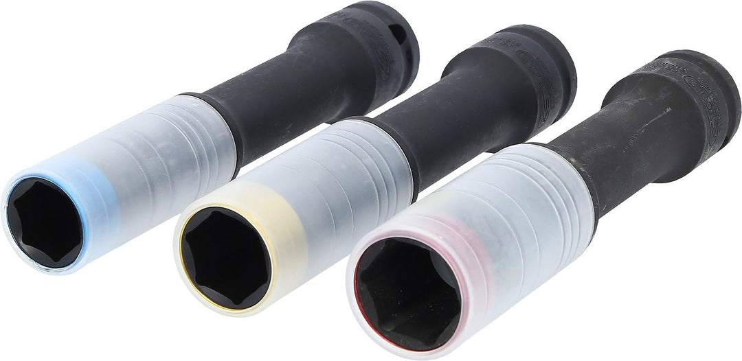 KS Tools 515.0622 SlimPOWER Alu-Felgen Kraft-Stecknuss-Satz, extra lang, 3-tlg., 1/2", 17, 19, 21mm