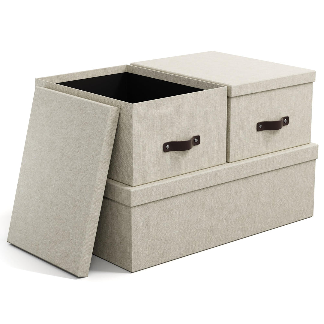 BIGSO BOX OF SWEDEN INGE 3er-Set Aufbewahrungsboxen für das Schlaf-, Kinder-, Arbeits- oder Badezimm