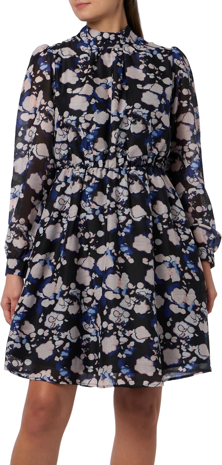 Q/S by s.Oliver Damen Blusenkleid mit Allover Print 38 99a0, 38 99a0