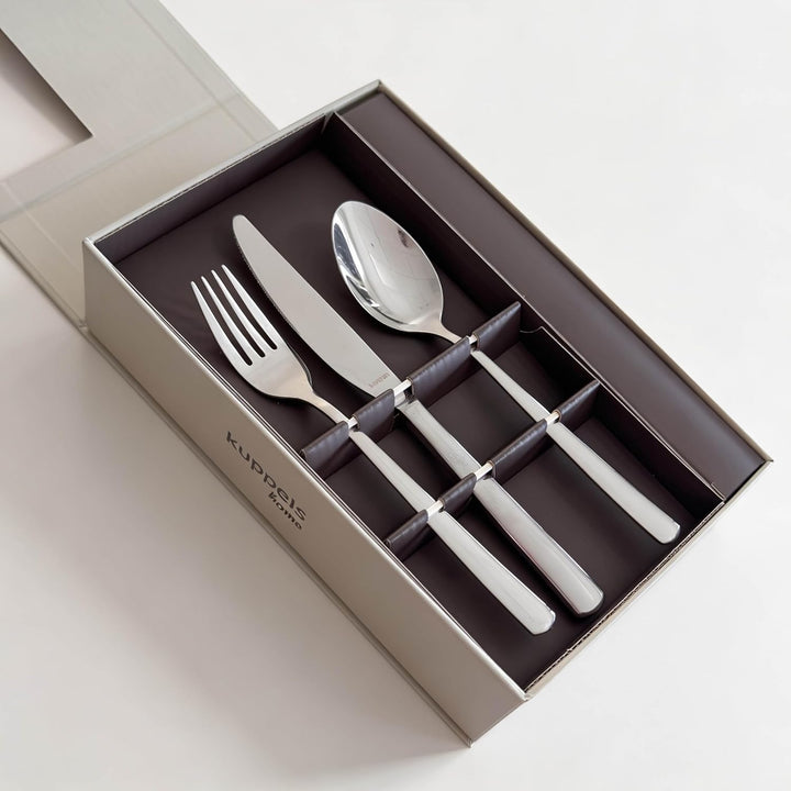 Kuppels Lana Besteck Set 12 Personen, 60-teilig - Silber | Besteckset, 18/10 Rostfrei Edelstahl, Mes
