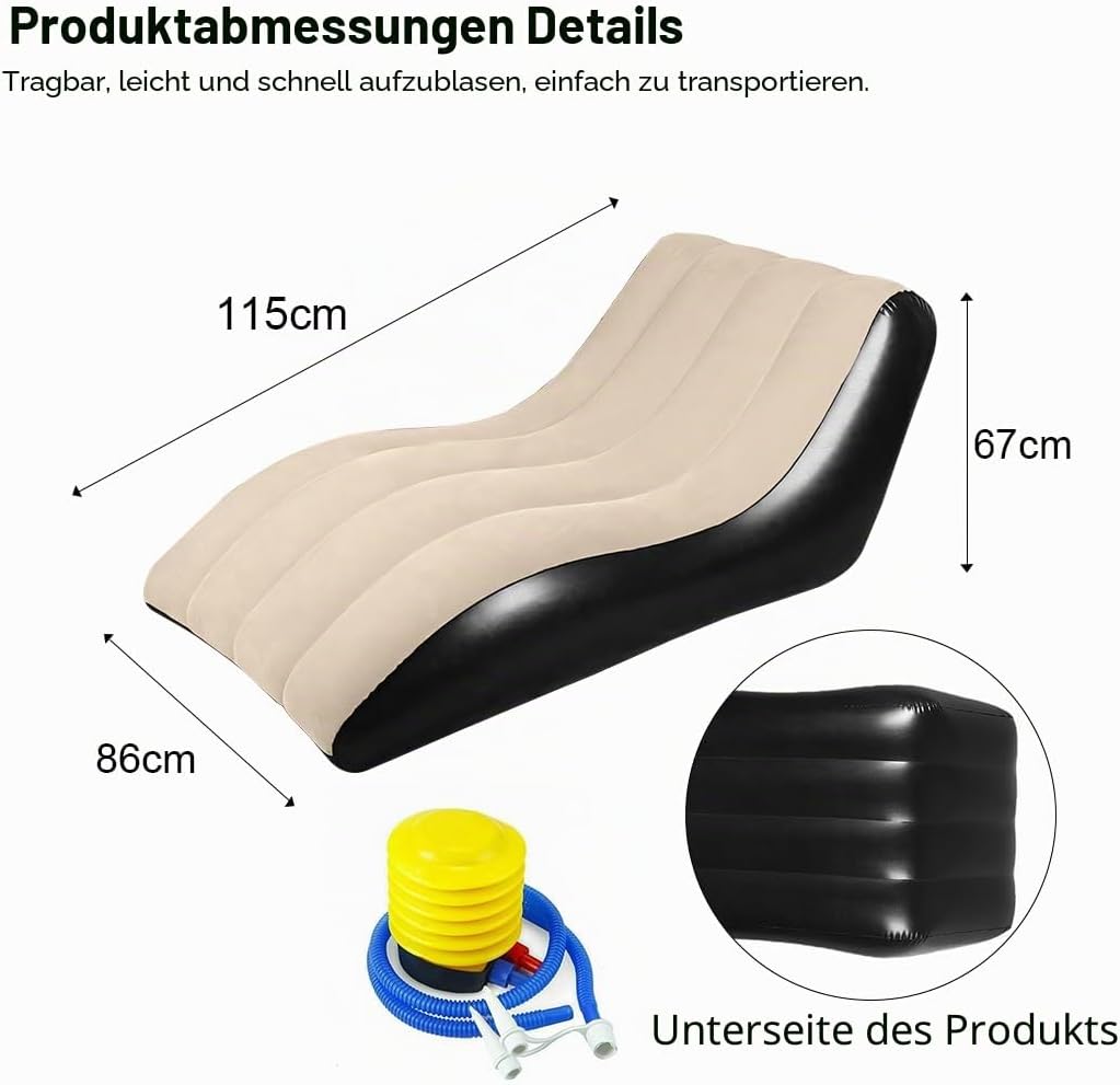 Aufblasbares Sofa, Aufblasbarer Sessel, Luftsofa, Campingsofa, Tragbare Flocking Aufblasbare Couch m