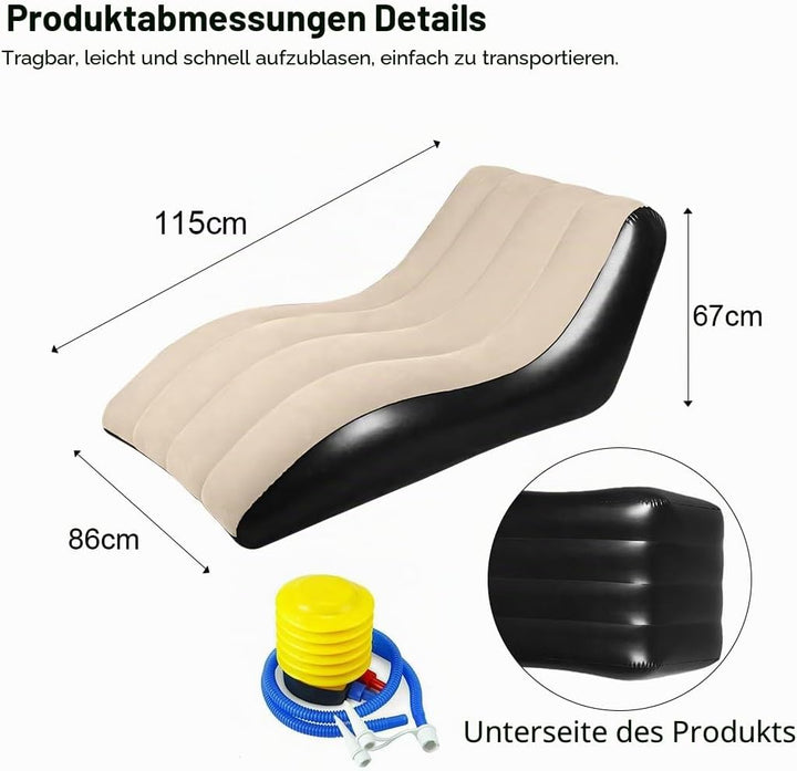 Aufblasbares Sofa, Aufblasbarer Sessel, Luftsofa, Campingsofa, Tragbare Flocking Aufblasbare Couch m