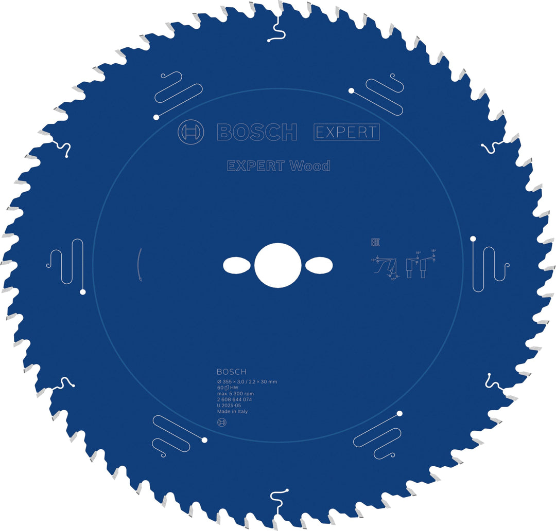 Bosch Professional 1x Kreissägeblatt Expert for Wood (Holz, Sägeblatt Ø 355 x 30 x 3 mm, 60 Zähne, Z