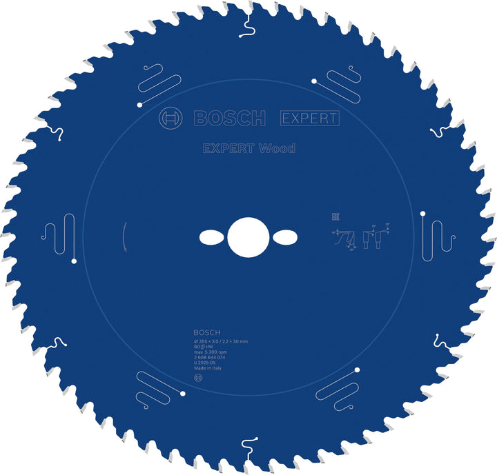 Bosch Professional 1x Kreissägeblatt Expert for Wood (Holz, Sägeblatt Ø 355 x 30 x 3 mm, 60 Zähne, Z