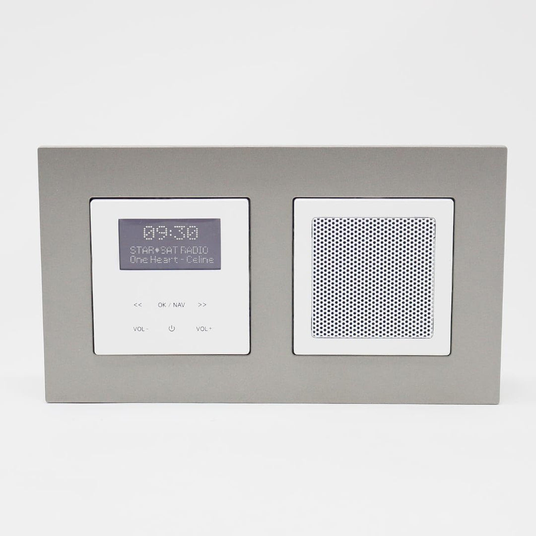 LOGIQ Unterputz Radio mit 2W RMS Lautsprecher, DAB+, UKW und Bluetooth, OLED-Display, Weck- und Slee