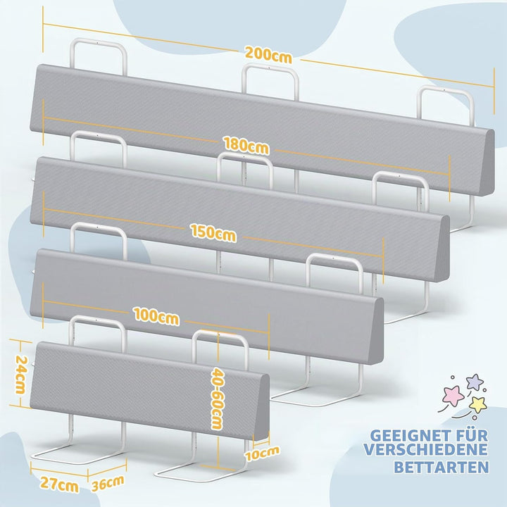 Bettgitter für Kinder – Rausfallschutz und Bettkantenschutz für Babybett und Kinderbett, Höhenverste