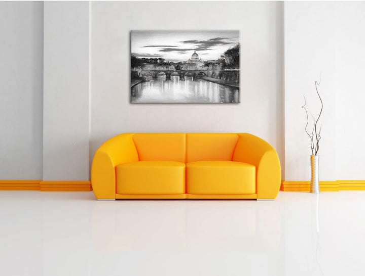 der Basilika St. Peter in Rom als Leinwandbild/Grösse: 100x70 cm/Wandbild/Kunstdruck/fertig bespannt