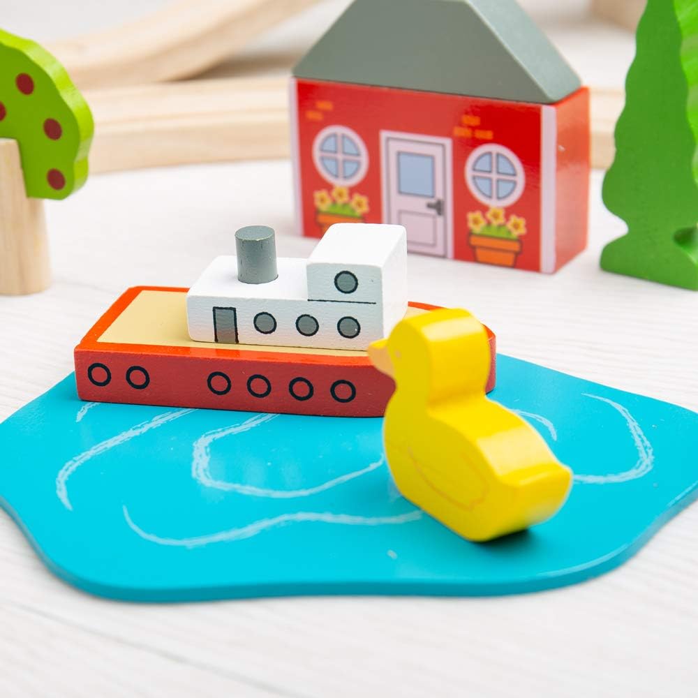 Bigjigs Rail Holzeisenbahn Set Stadt und Land