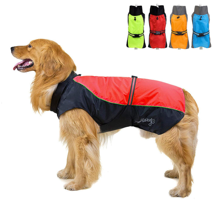 Zunea Wasserdichter Regenmantel für Mittelgrosse und Grosse Hunde Reflektierend Regenjacke Leicht Wi