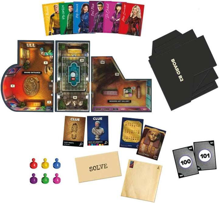 Cluedo Brettspiel Robbery at The Museum, Cluedo Escape Room Spiel, kooperatives Familienspiel Flucht