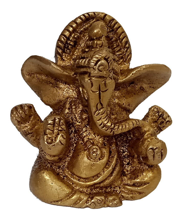 Purpledip 12434 Statue Ganesha Ganapati Vinayak aus Messing, klein