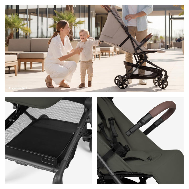 hauck Lite N Care - Ultraleichter Carbon City- & Reisebuggy, Klein Faltbar (IATA-konform) mit Trageg
