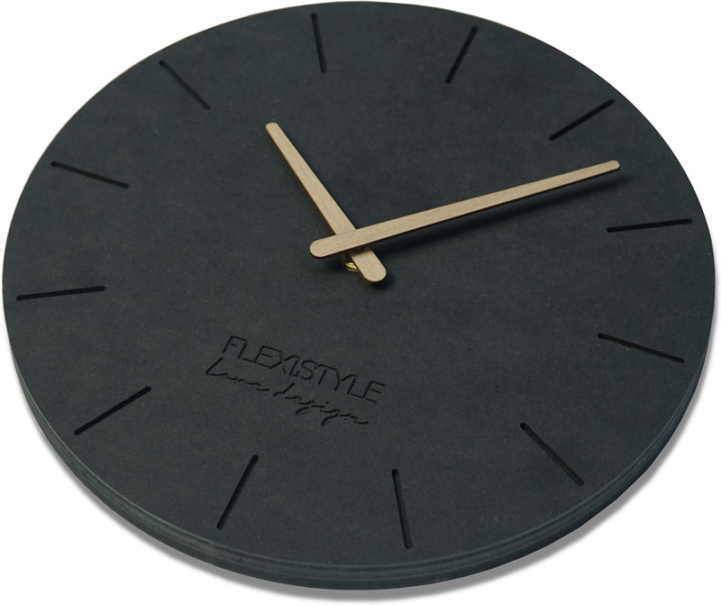FLEXISTYLE Wanduhr ohne tickgeräusche ECO 30cm, Wohnzimmer, Schlafzimmer, in Europa hergestellt (Sch