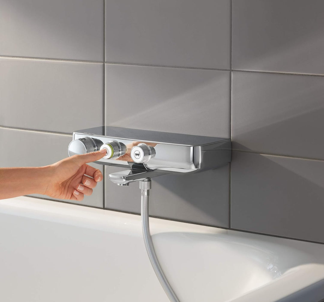 GROHE Grohtherm SmartControl - Thermostat-Wannenbatterie (langlebige Oberfläche, Wandmontage, Sicher
