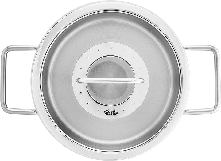 Fissler Pure Collection / Edelstahl-Bratentopf (Ø 24 cm, 3,9L) Töpfe inkl. Metall-Deckel, Innen-Skal