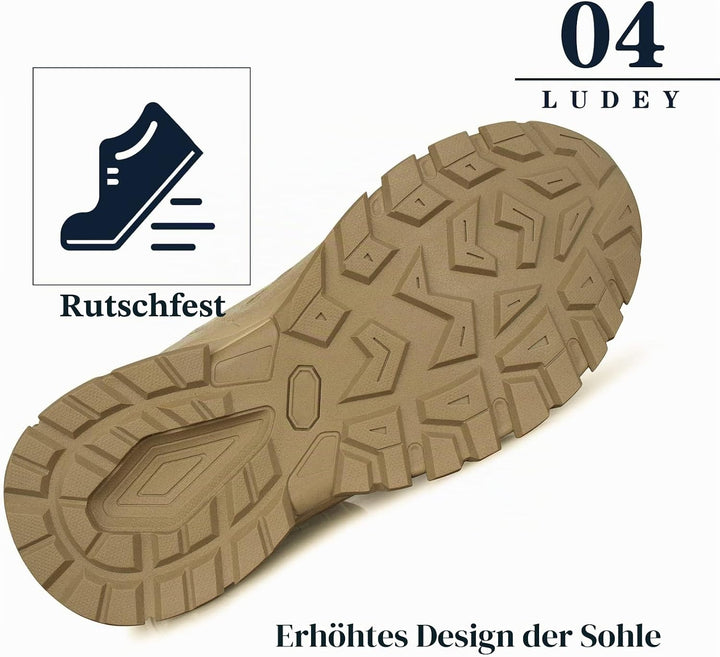LUDEY Militärstiefel Herren Einsatzstiefel Springerstiefel Bequem Kampfstiefel Tactical Schuhe Dauer