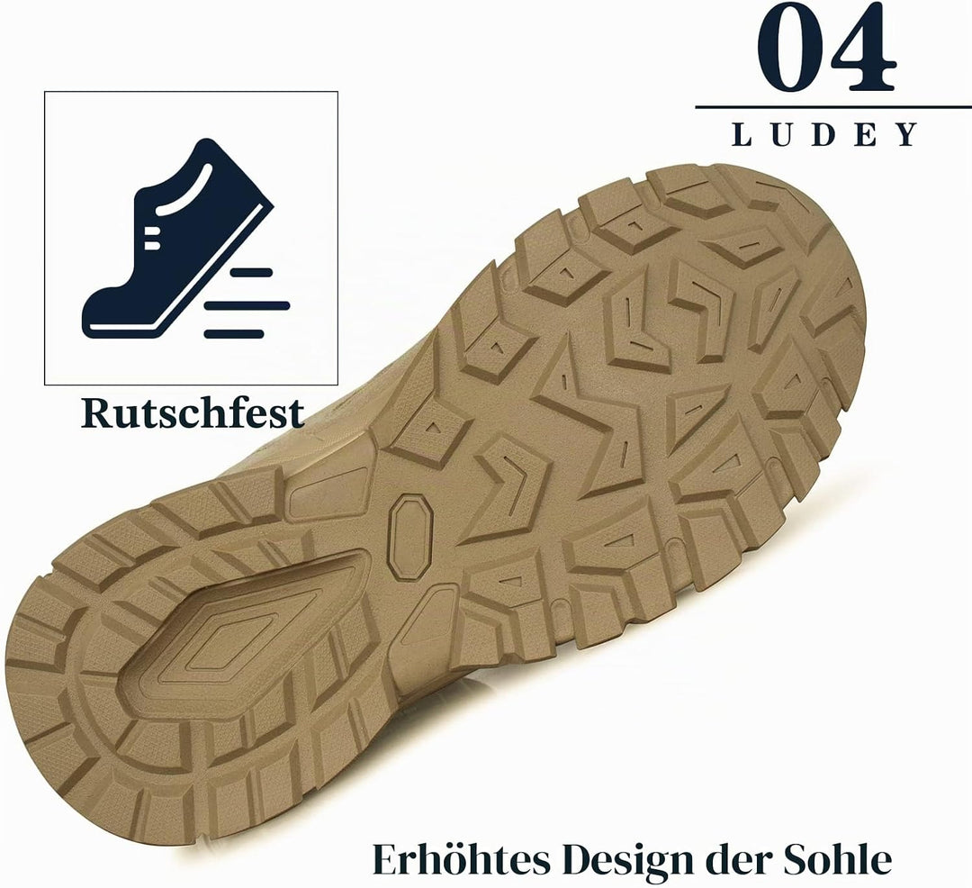 LUDEY Militärstiefel Herren Einsatzstiefel Springerstiefel Bequem Kampfstiefel Tactical Schuhe Dauer