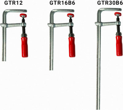 BESSEY Ganzstahl-Tischzwinge GTR30B6, Spannweite 300 mm Ausladung 60 mm, zum Fixieren von Führungssc