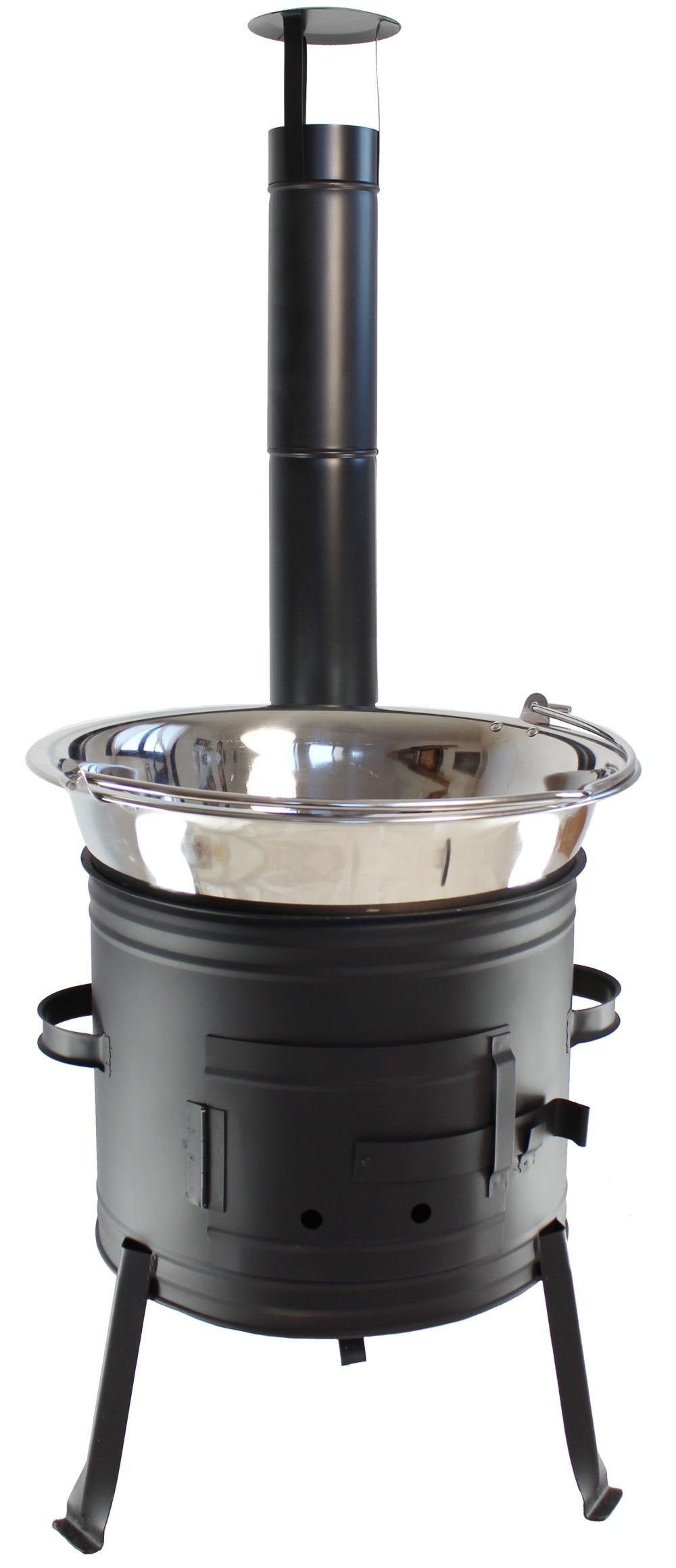 Grillplanet Gulaschkanone mit 20 Liter Gulaschkessel aus Edelstahl, Eintopfofen