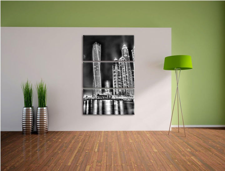 Pixxprint Dubai Burj al Arab als Leinwandbild | Grösse: 3 Teilig (120x80) | Wandbild| Kunstdruck | f