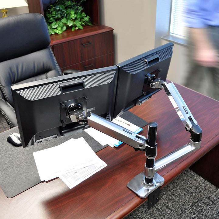 ERGOTRON 45-248-026 Dual Stacking Arm Polished 24In 18.1kg Lift33 Mis-D 10Y Wa Schwarz/Silber LX Arm