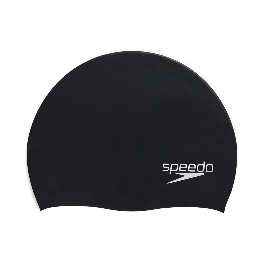 Speedo Unisex-Adult Swim Cap Silicone Elastomeric Speedo Schwarz, Speedo Schwarz